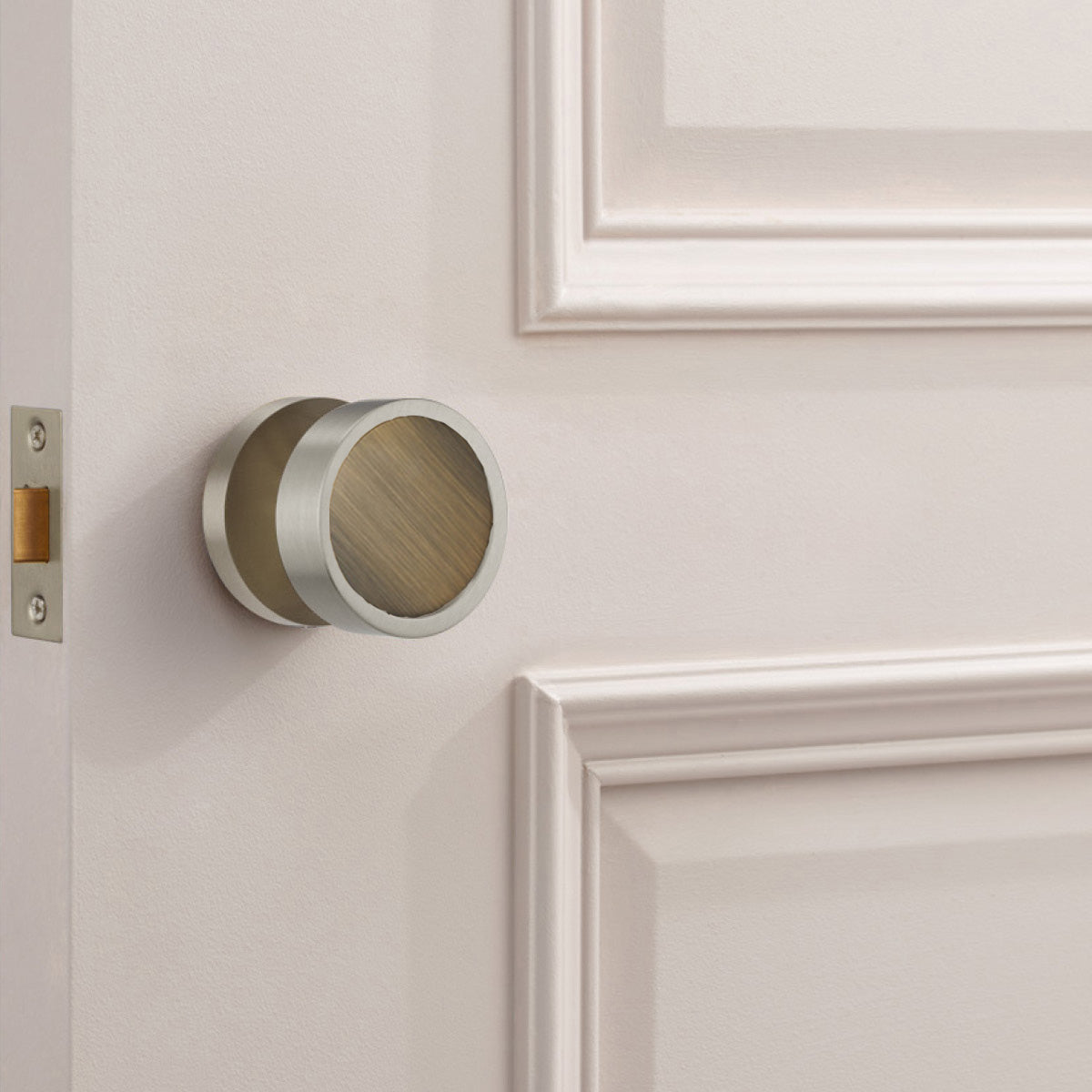 Brass Mortice Door Knobs in Silver