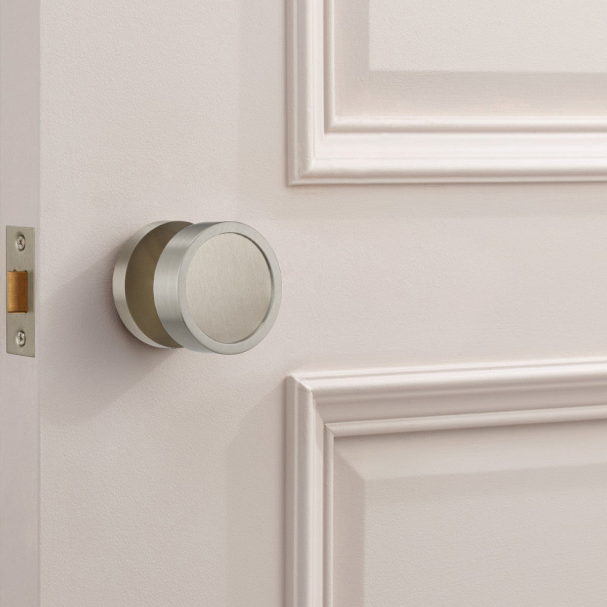 Brass Mortice Door Knobs in Silver