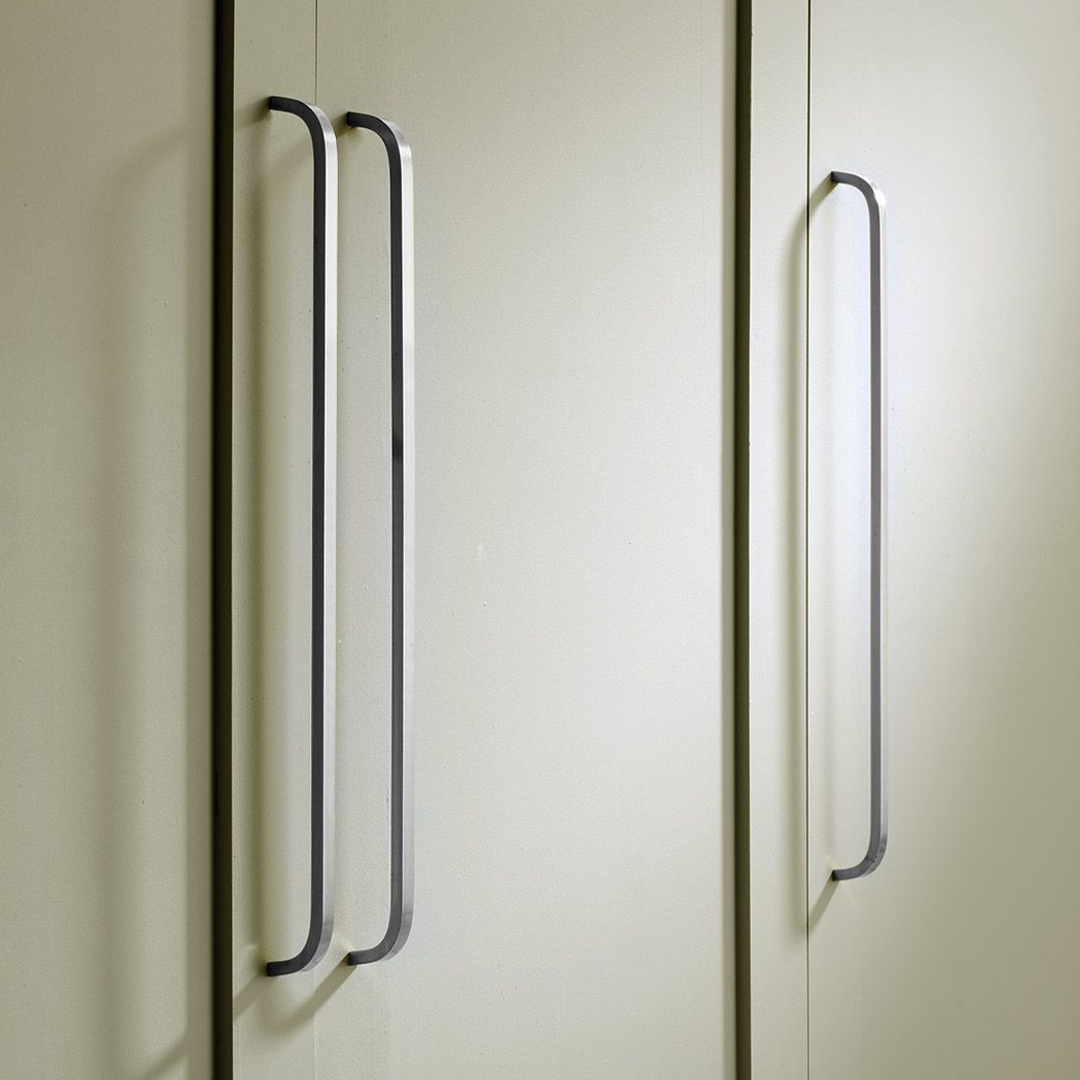 Brass Curved Cabinet Handles in Silver