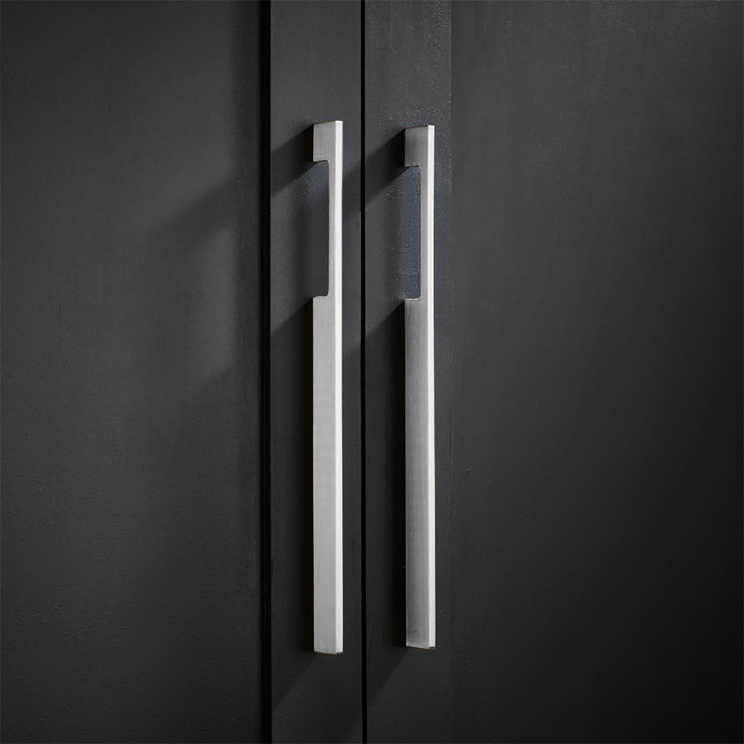 Brass Slimline Cabinet Handles in Silver