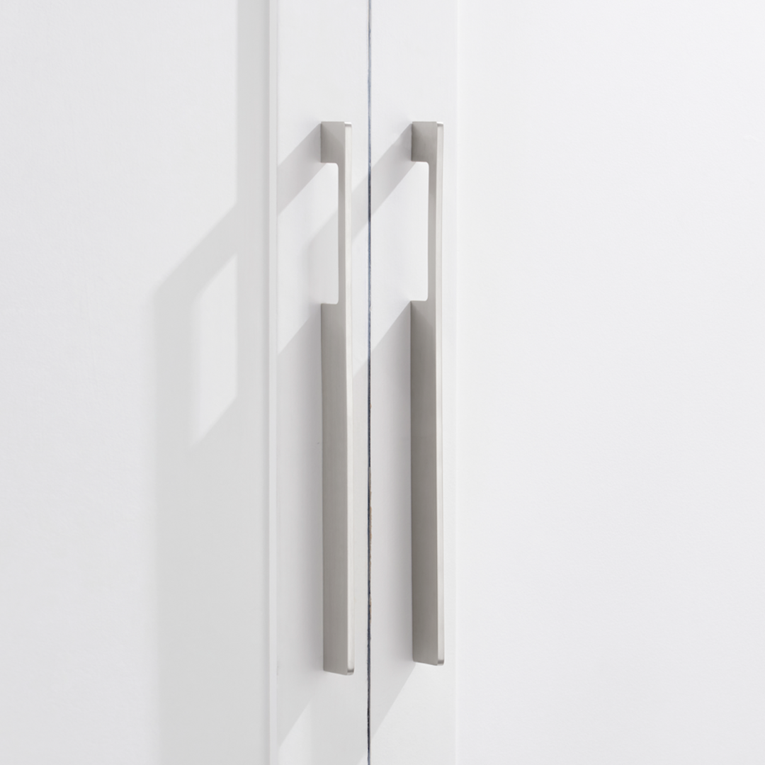Brass Slimline Cabinet Handles in Silver