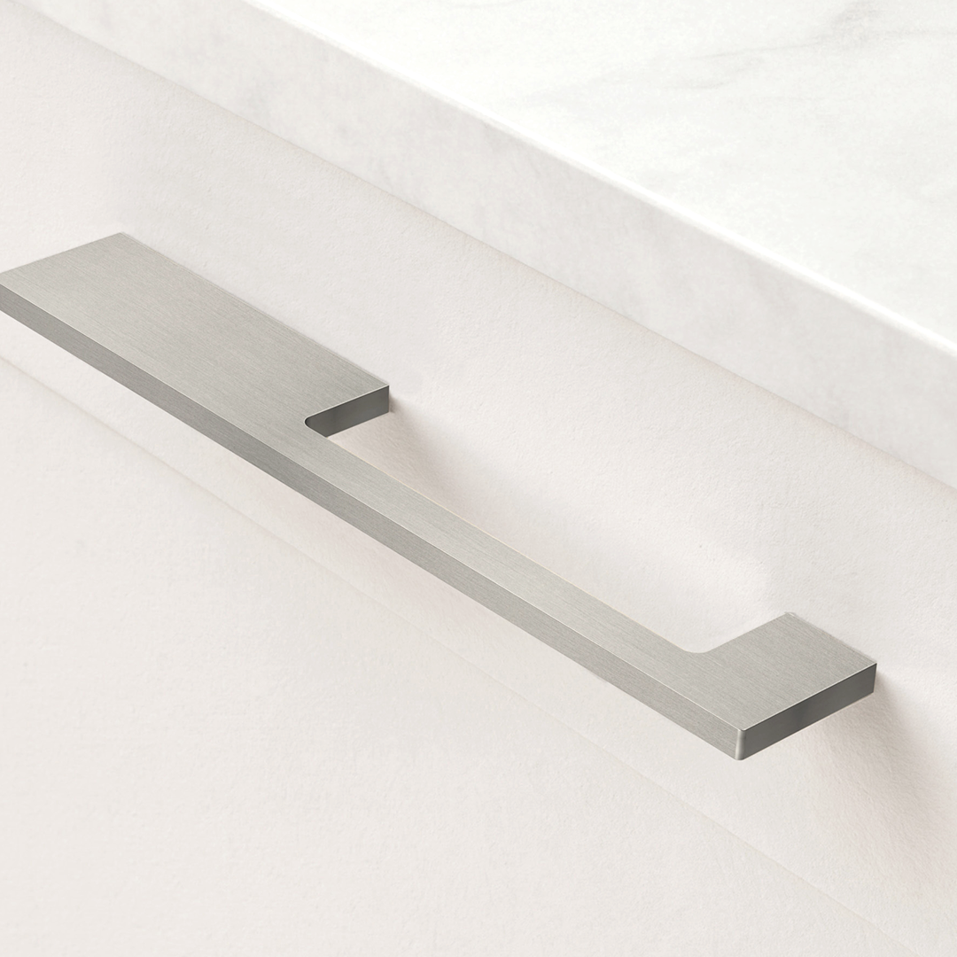 Brass Slimline Cabinet Handles in Silver