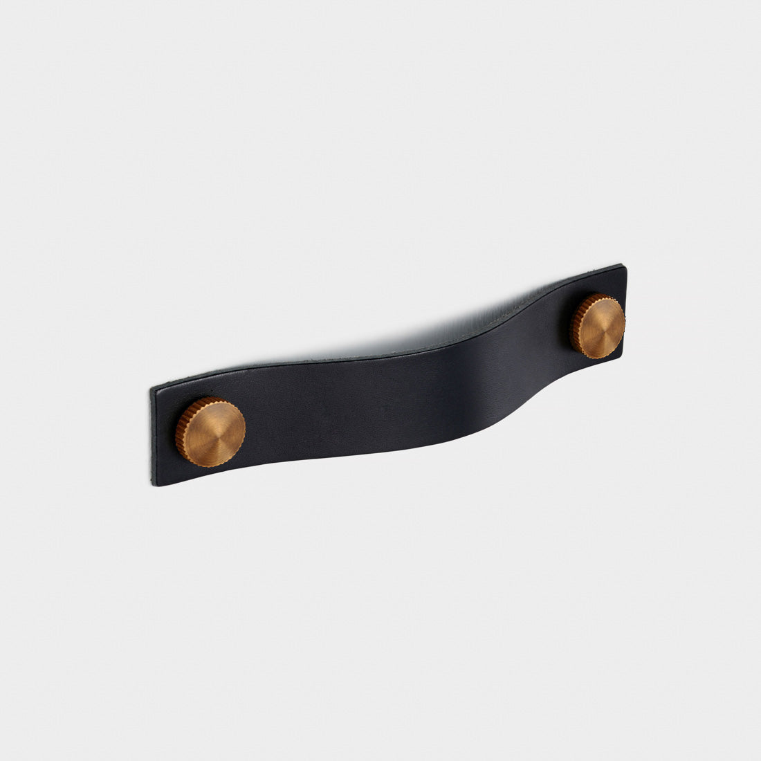 Leather Cabinet Pulls with Brass Studs - 120mm