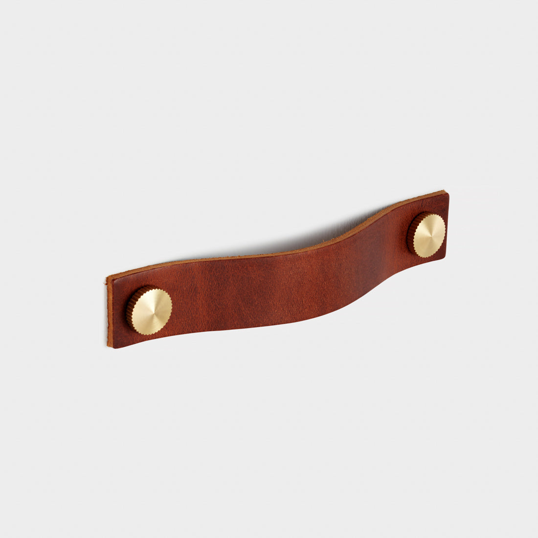 Leather Cabinet Pulls with Brass Studs - 120mm