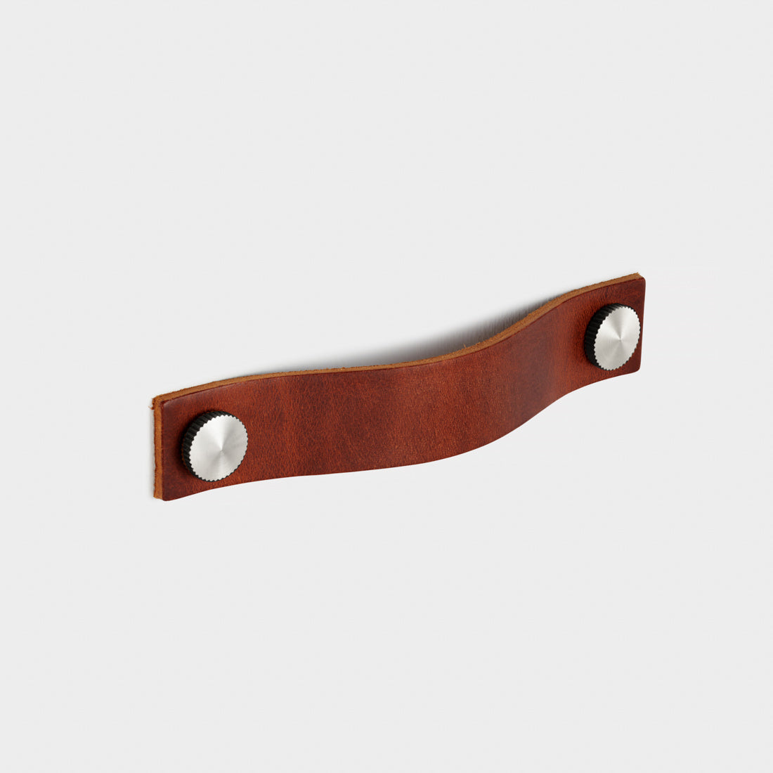 Leather Cabinet Pulls with Brass Studs - 120mm