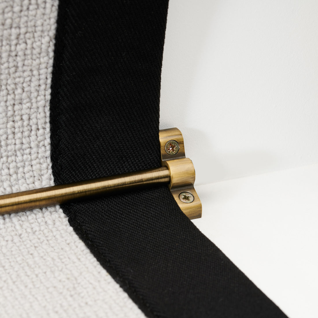 Made to Measure Brass Stair Runner Rod with No Finial in Antique Gold