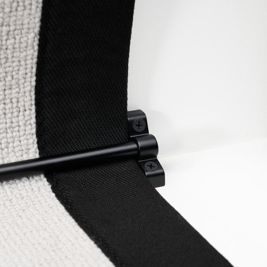 Made to Measure Brass Stair Runner Rod with No Finial in Black