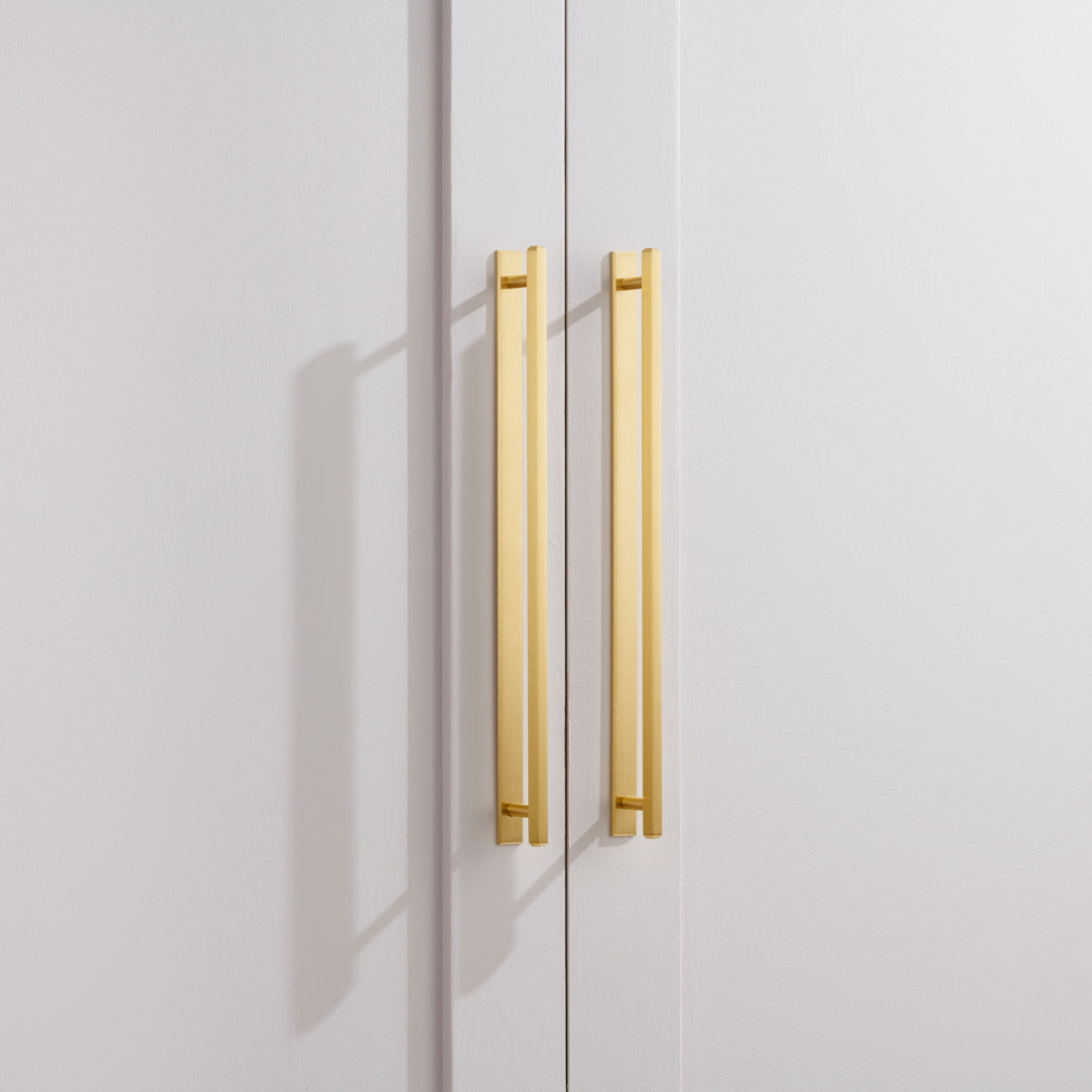 Brass Slim Hexagonal Cabinet Handles with Backplate in Gold