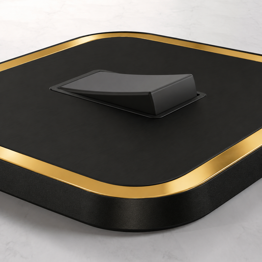 1G Rocker Light Switch (20A) in Black & Gold Gloss