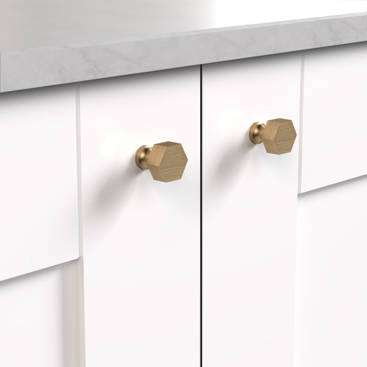 Hexagonal Door & Cabinet Knobs in Antique