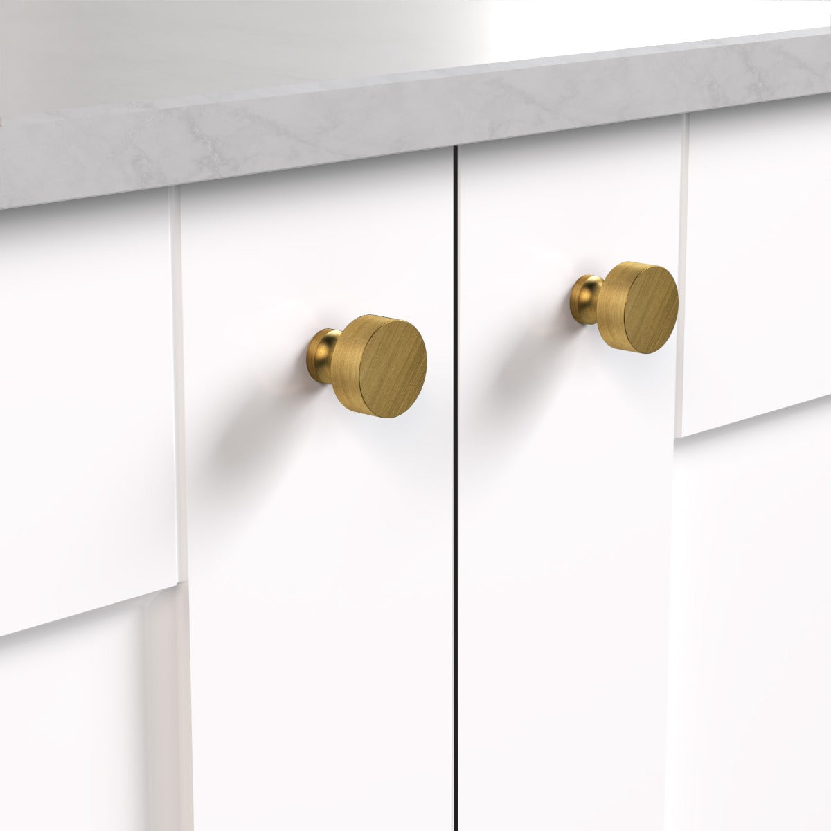 Solid Brass Small Door Knobs in Antique | Round