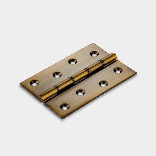 Brass Butt Hinge in Antique - Double Bronze Washered - 100mm x 67mm