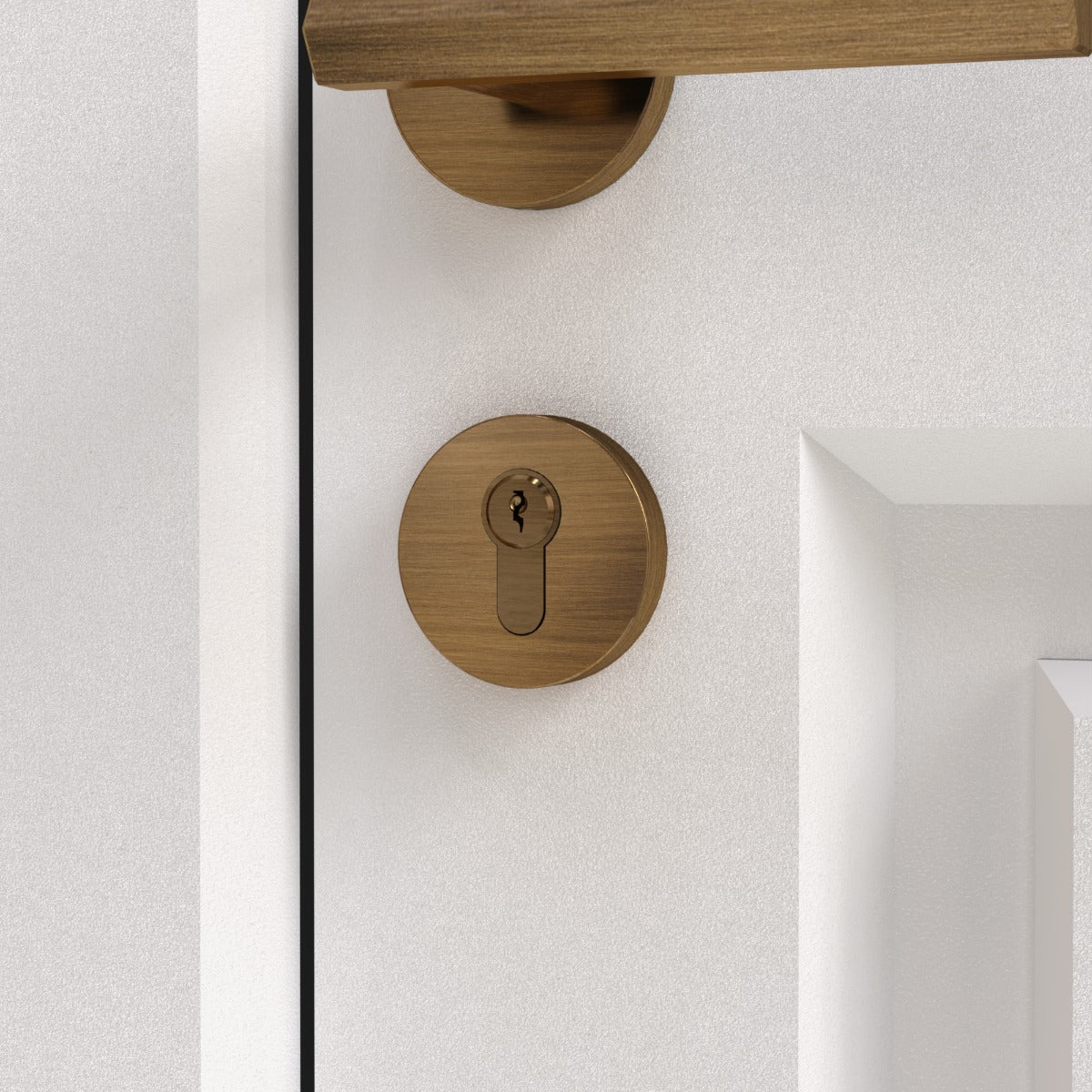 Brass Keyhole Cover: Key Escutcheon Plate Set in Antique