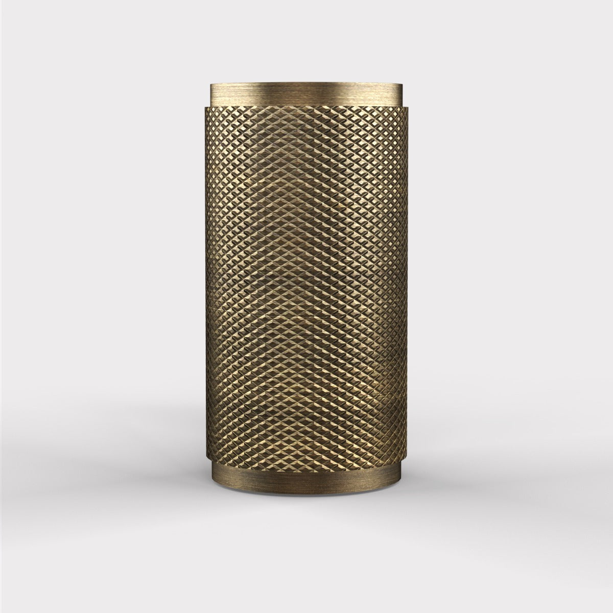 Brass Knurled Cylinder Pulls in Antique