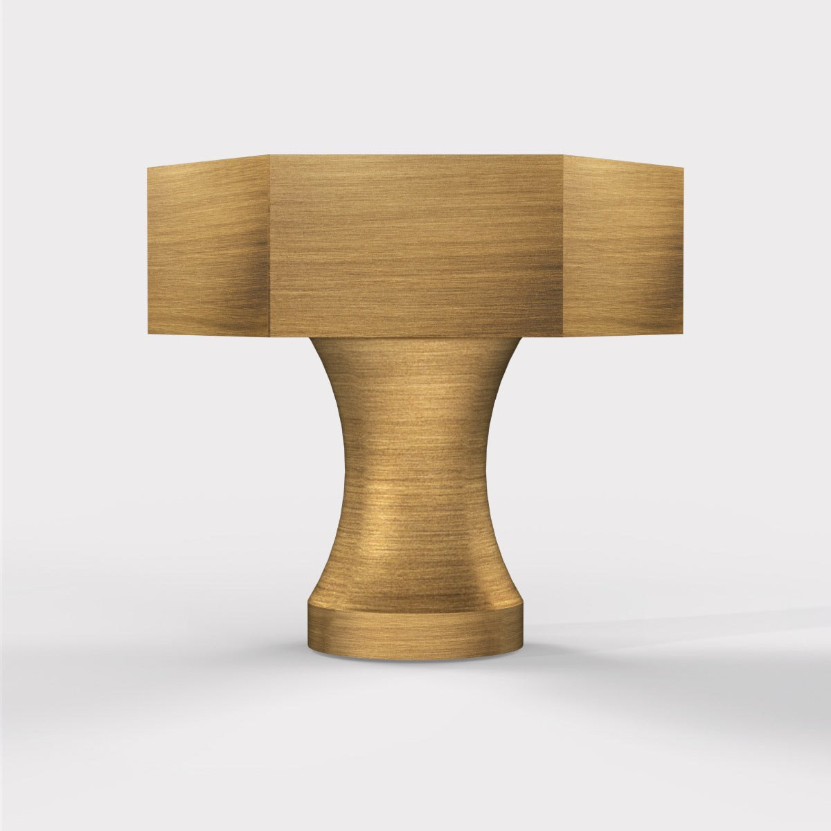 Brass Hexagonal Door Knobs in Antique