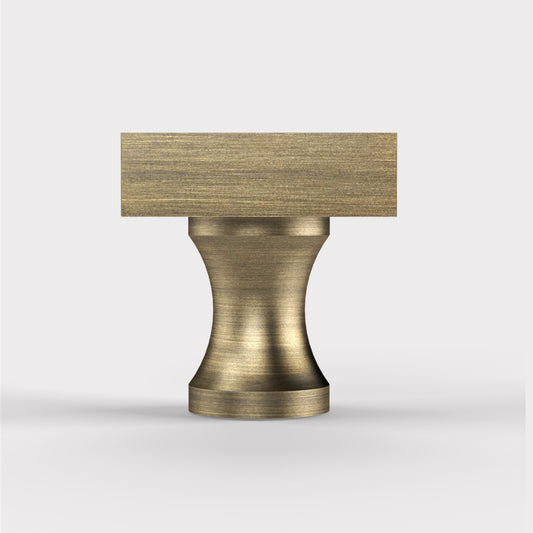 Brass Square Door Knobs in Antique