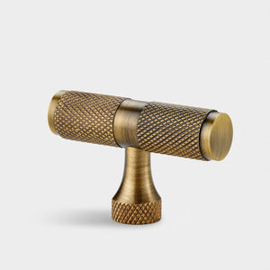 Brass Knurled T Bars in Antique