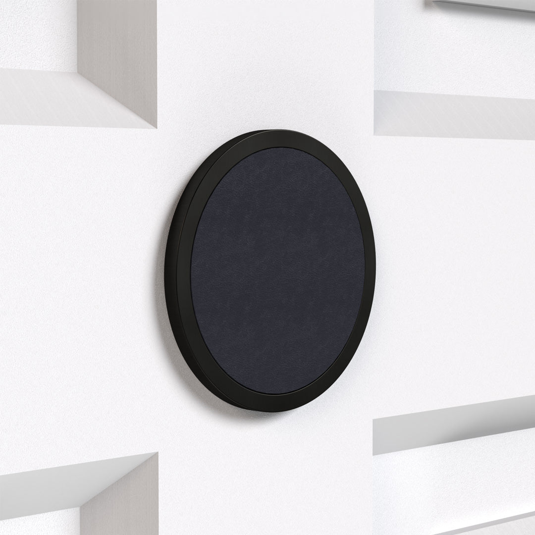 Brass & Leather Symbol Door Plaque in Black