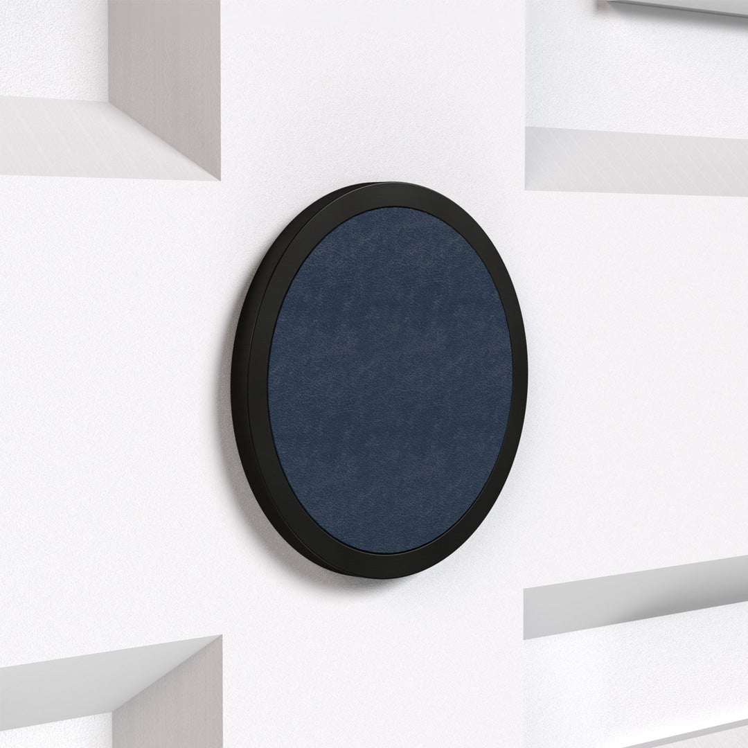 Brass & Leather Number Door Plaque in Black