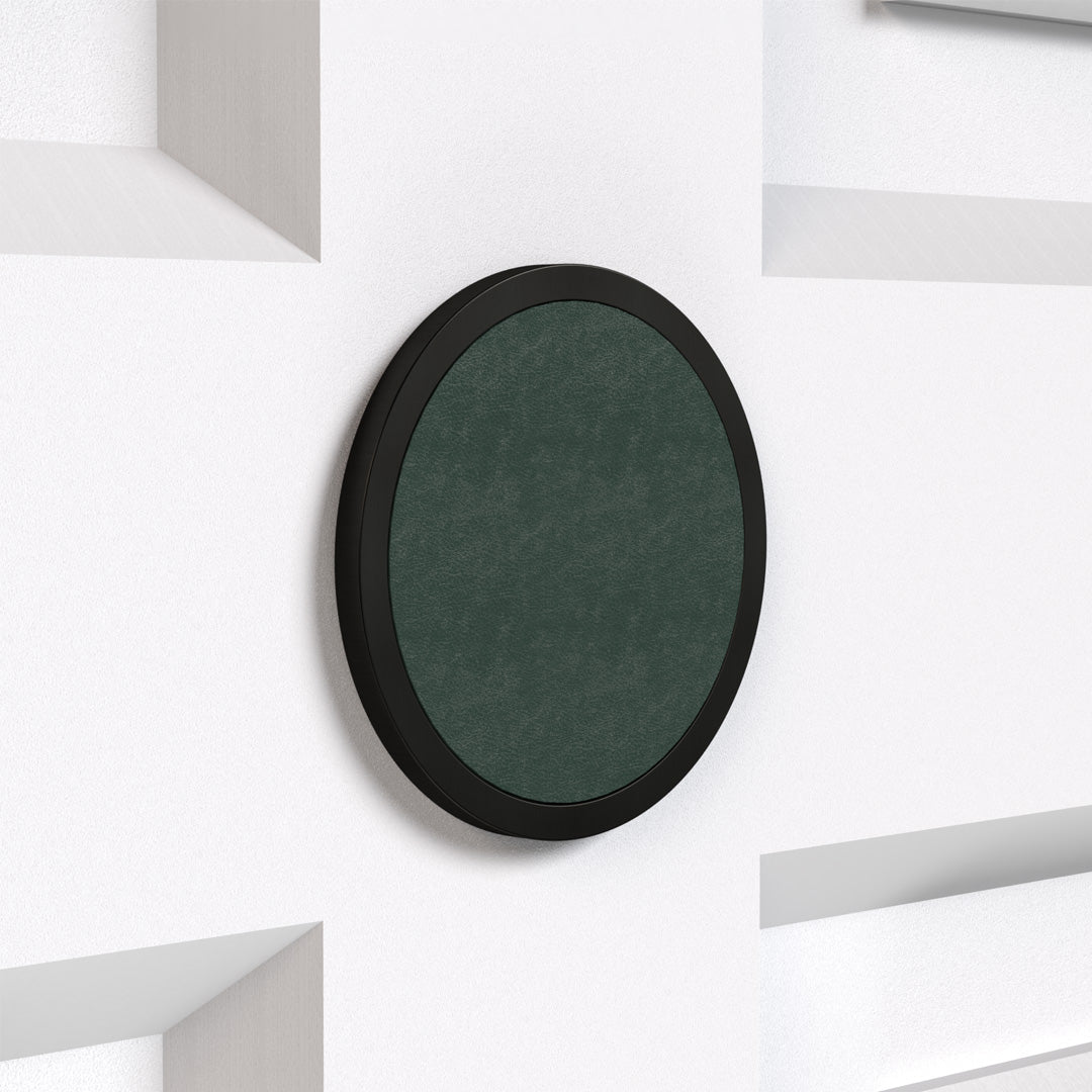 Brass & Leather Number Door Plaque in Black