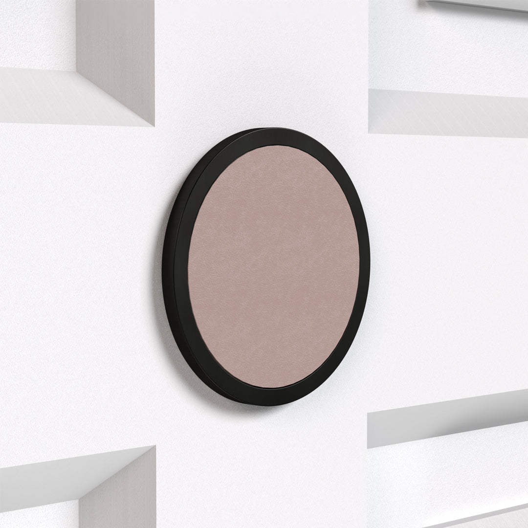 Brass & Leather Symbol Door Plaque in Black