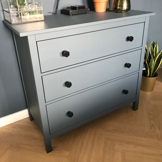 Brass Hexagonal Door Knobs in Black