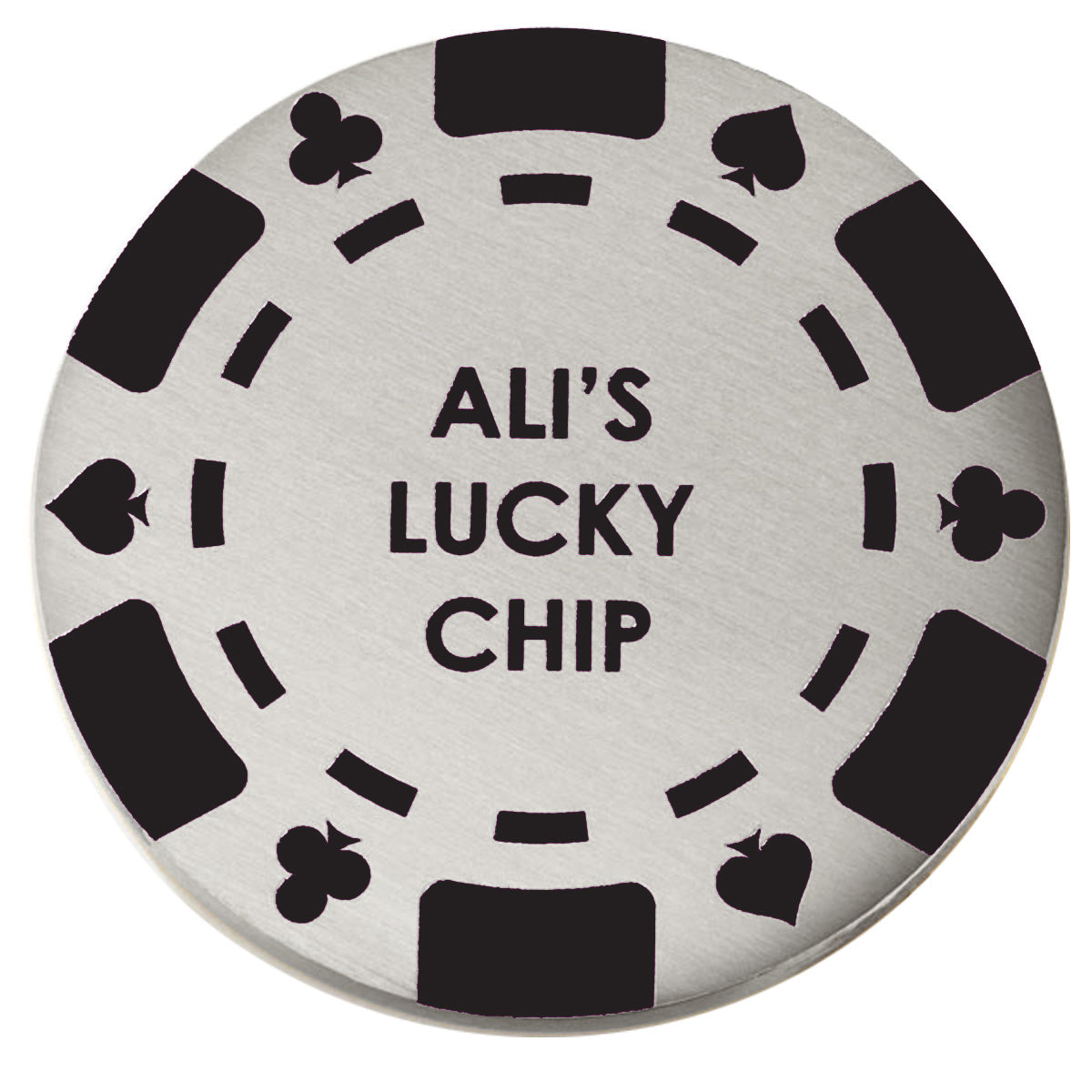 Personalised Brass Poker Chip in Silver