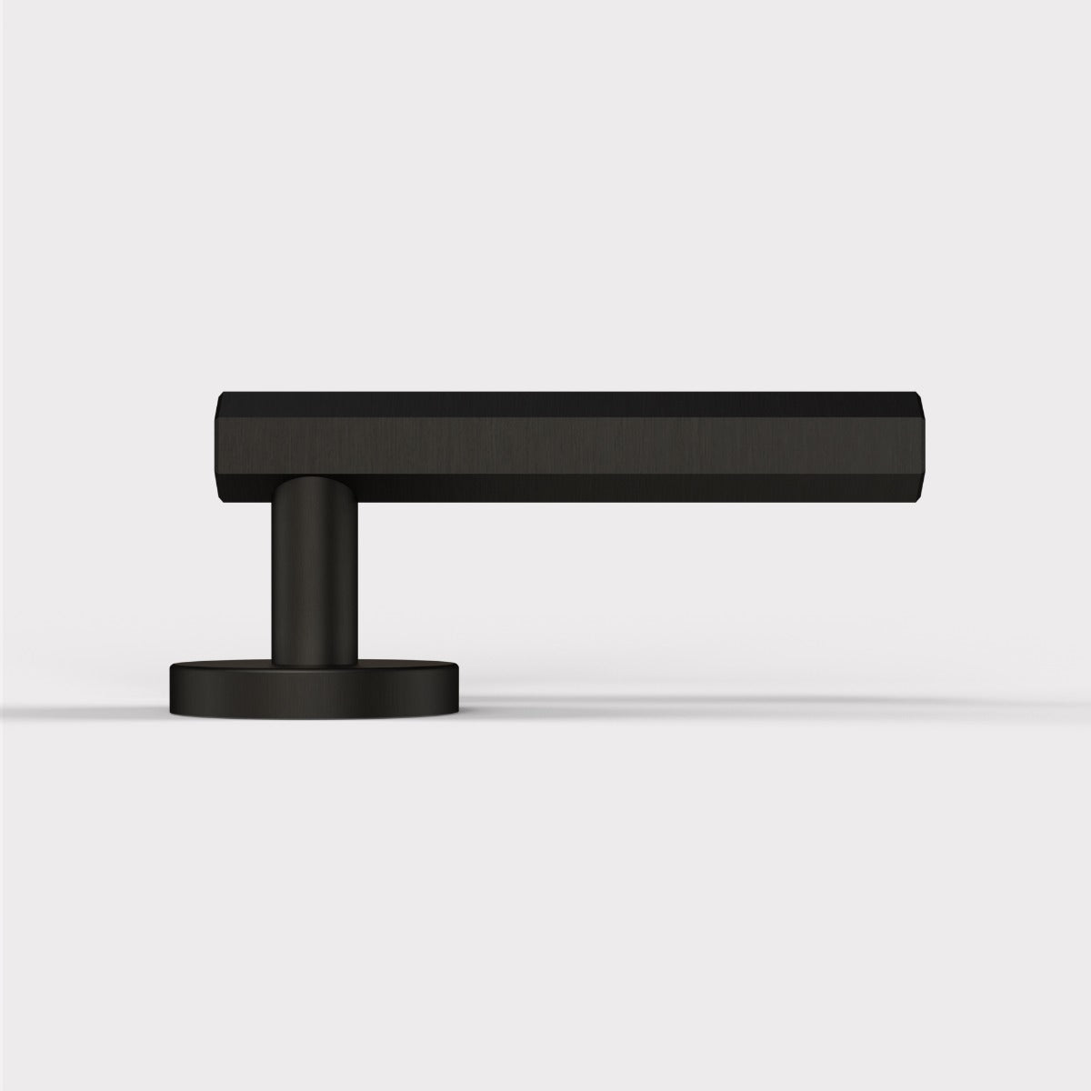 Brass Hexagonal Lever Door Handle in Black