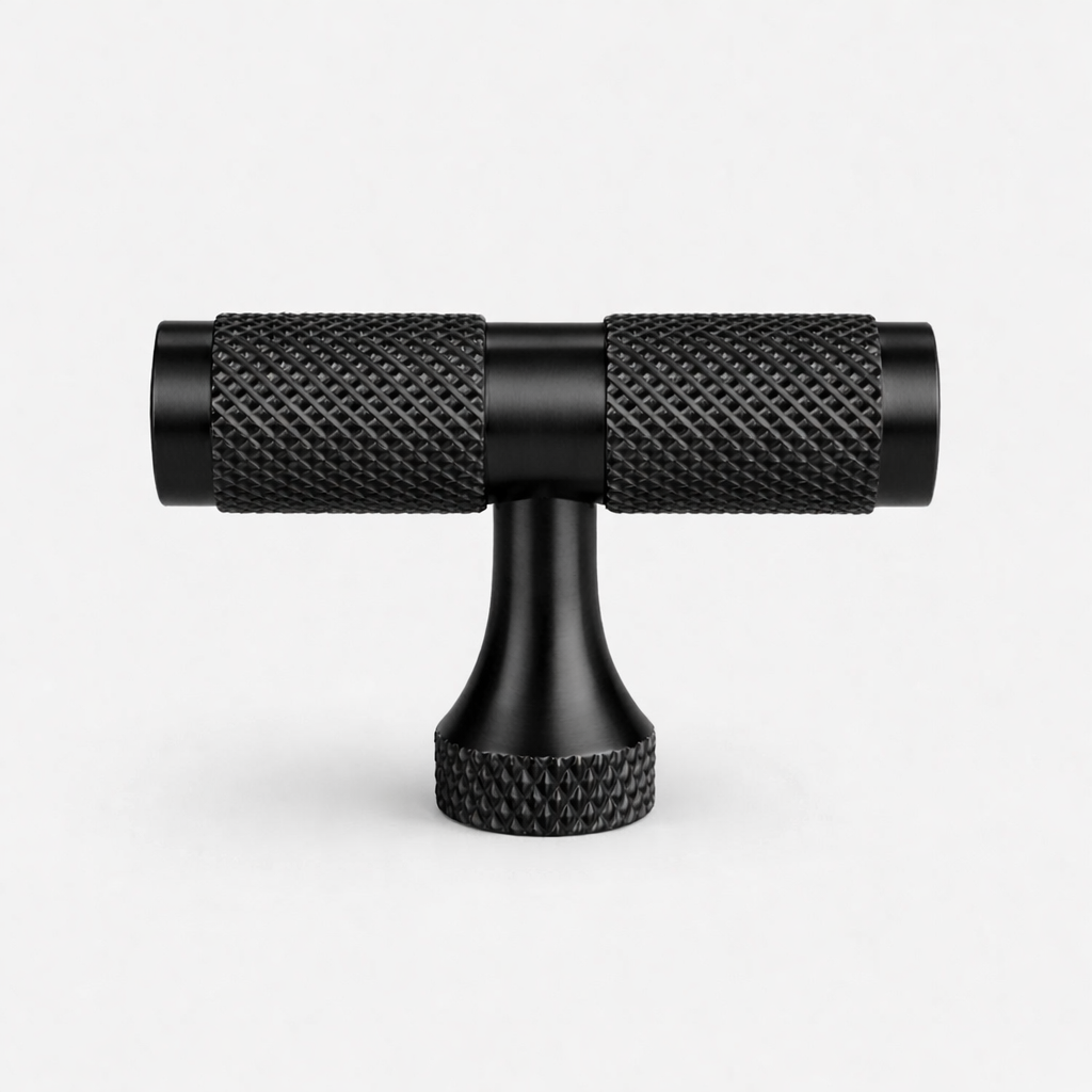Brass Knurled T Bars in Black