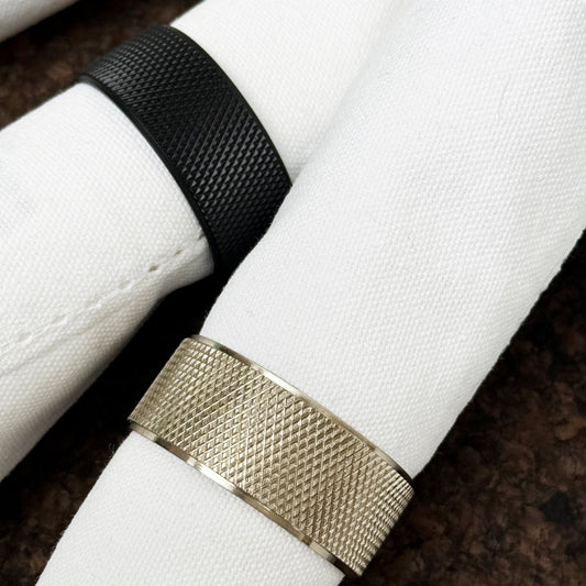 Brass Napkin Rings in Silver