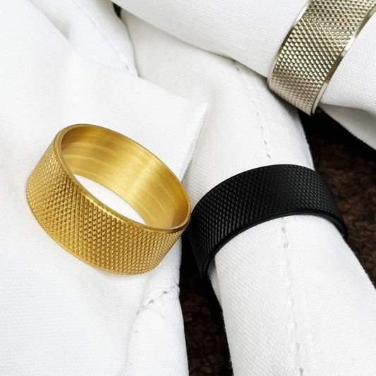 Brass Napkin Rings in Gold