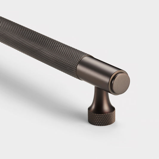 Brass Knurled Cabinet Handles in Bronze