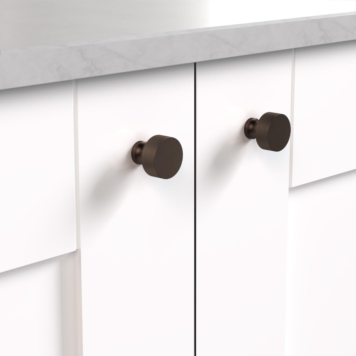 Brass Round Door Knobs in Bronze - Small