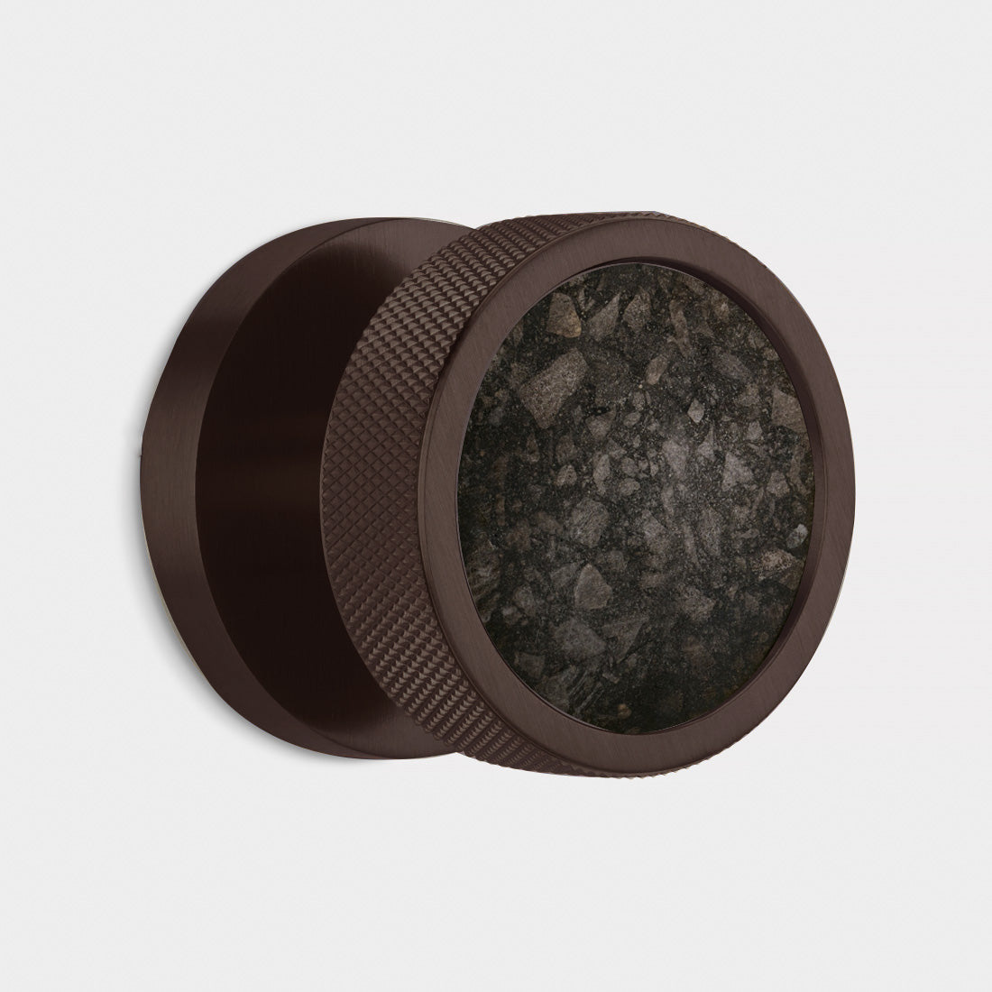 Brass & Terrazzo Mortice Door Knobs in Bronze