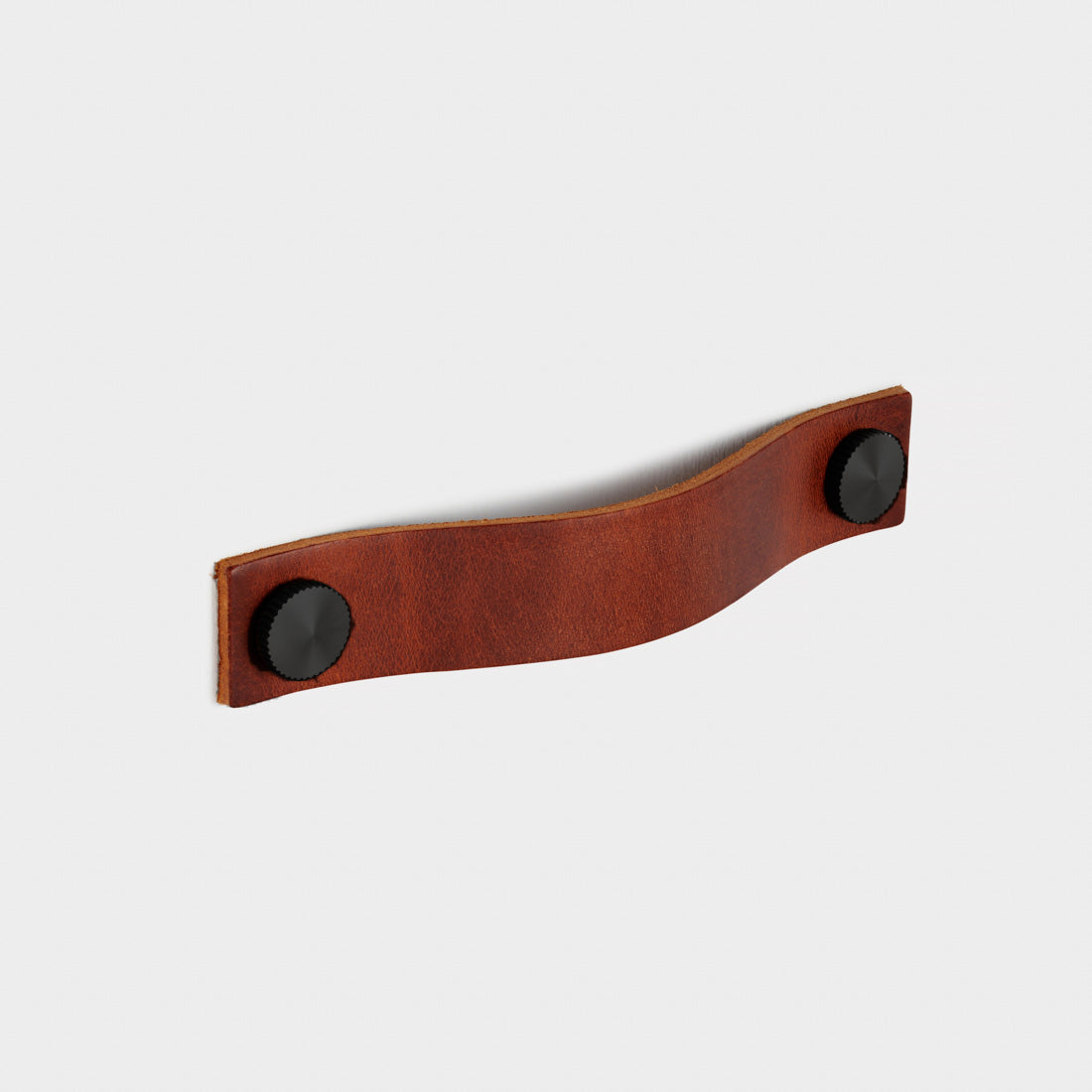 Leather Cabinet Pulls with Brass Studs - 120mm