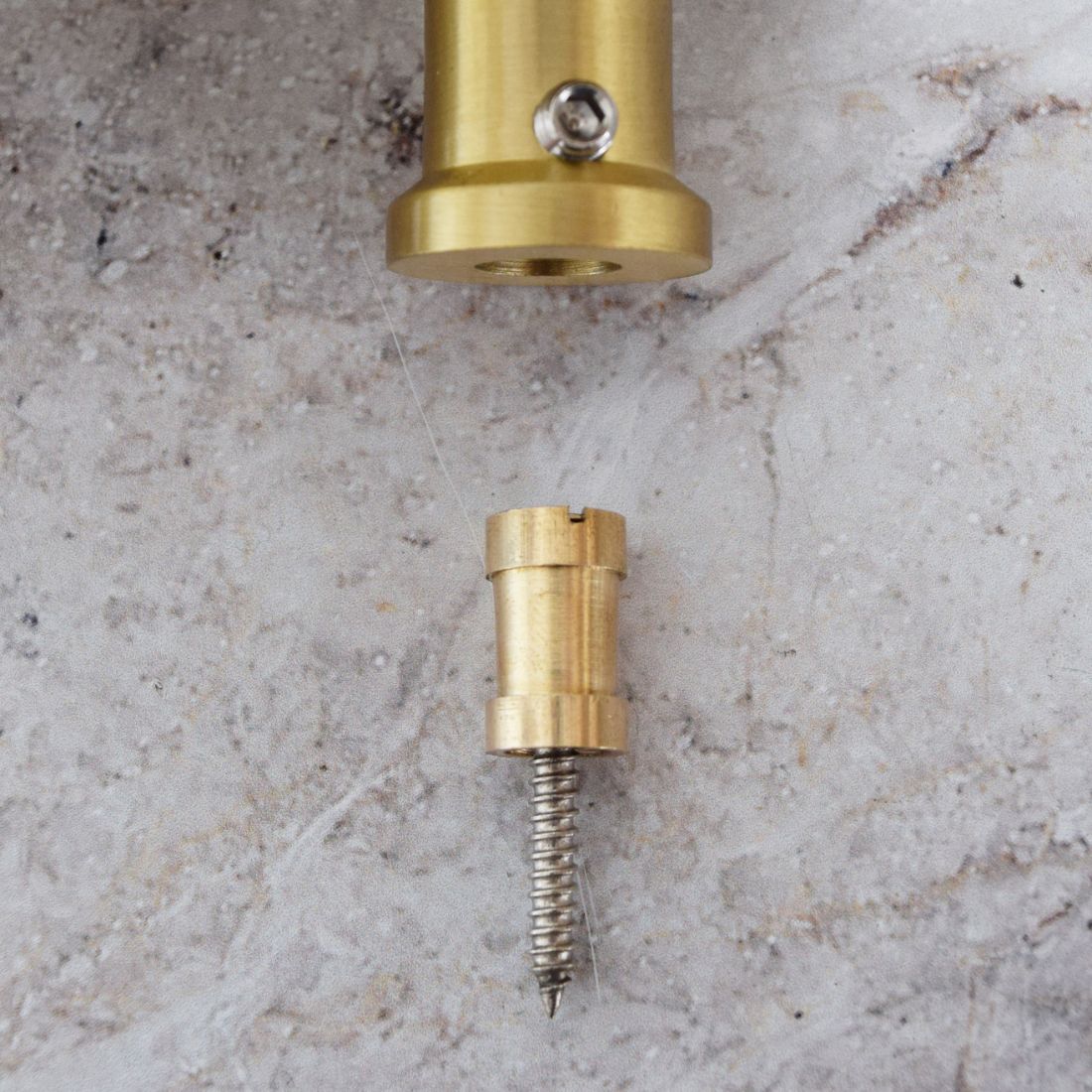 Large Solid Brass Striped Half Moon Handles in Gold