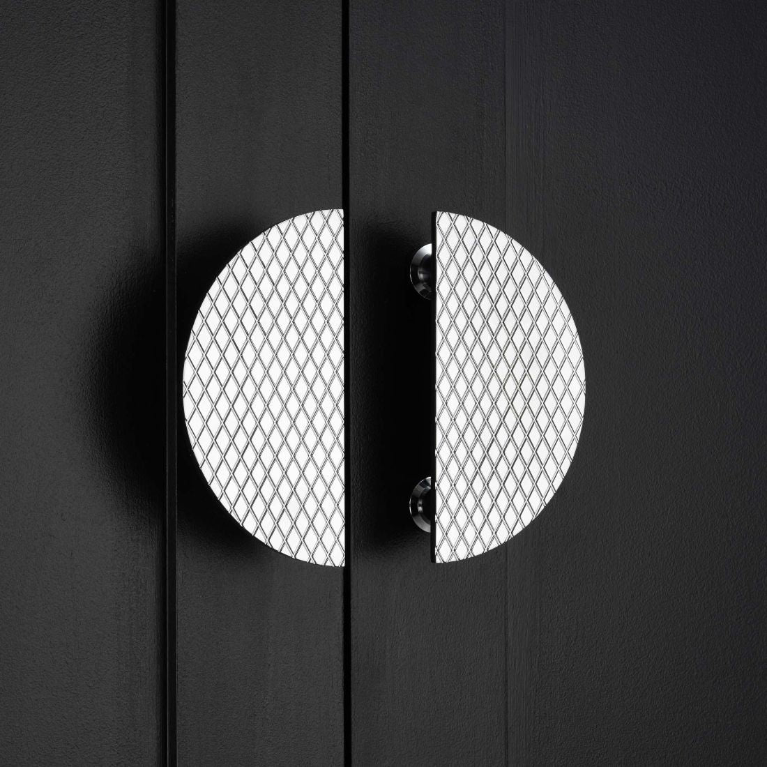 Solid Brass Half Moon Handles in Chrome - Large