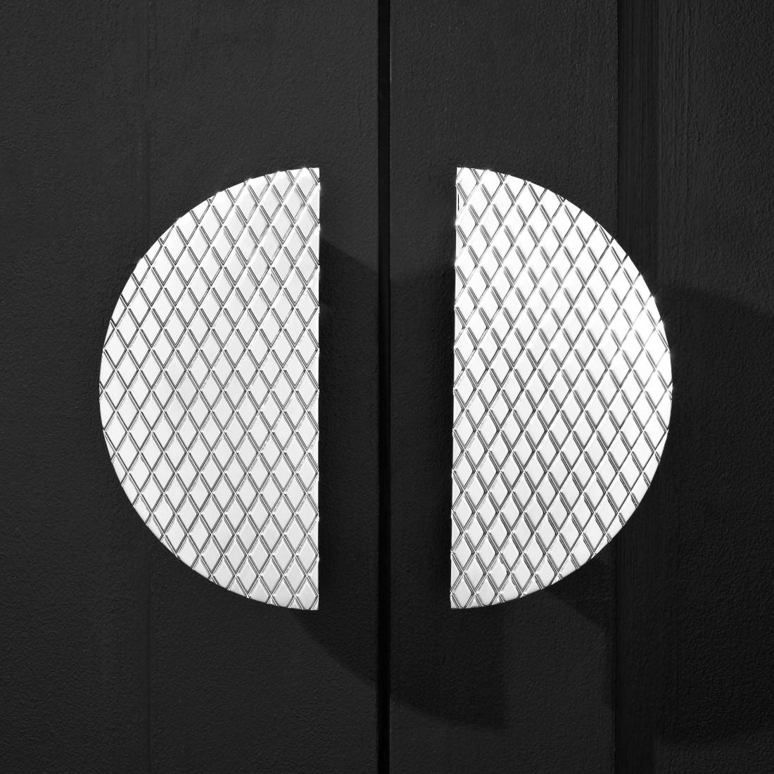 Solid Brass Half Moon Handles in Chrome - Large