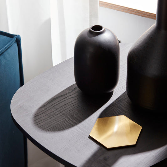 Brass Hexagonal Drinks Coaster in Gold