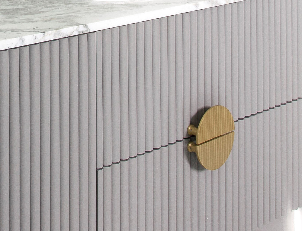 half moon handles on a cupboard