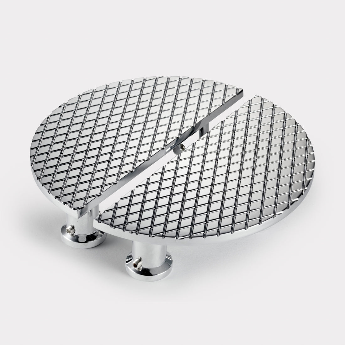 Solid Brass Half Moon Handles in Chrome - Large