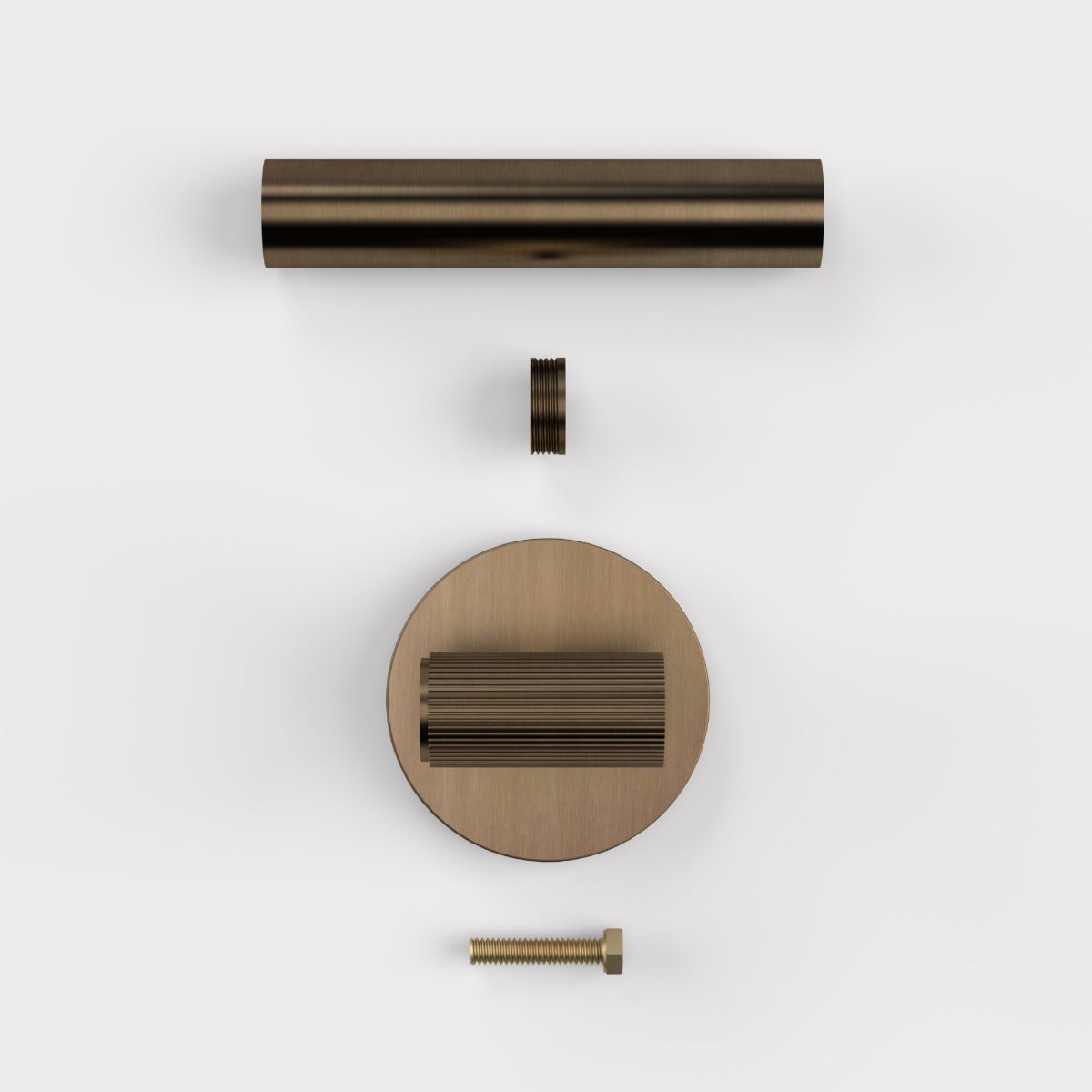 Brass Linear Lever Handle in Antique