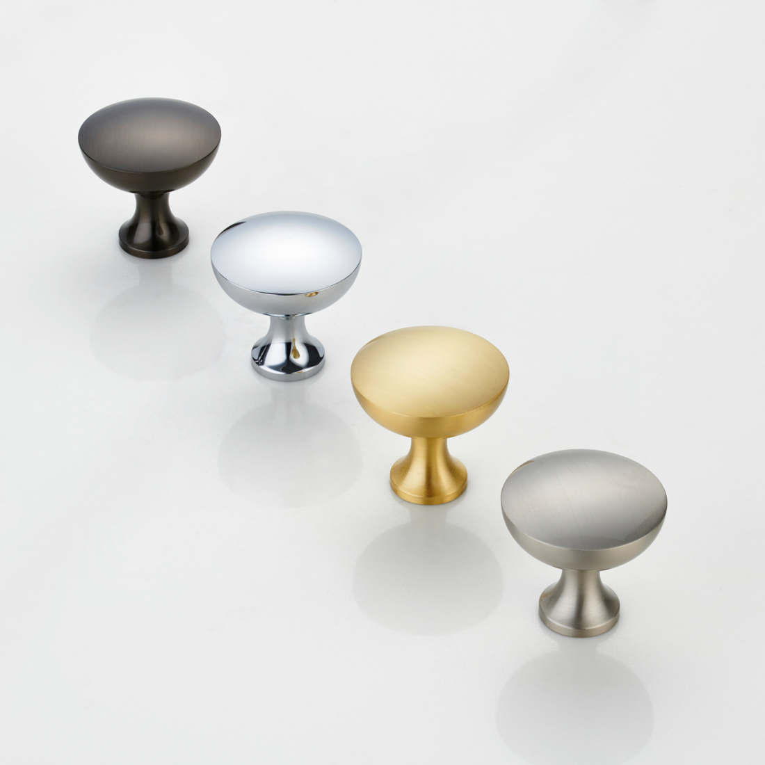 Brass Dome Door Knobs in Gold