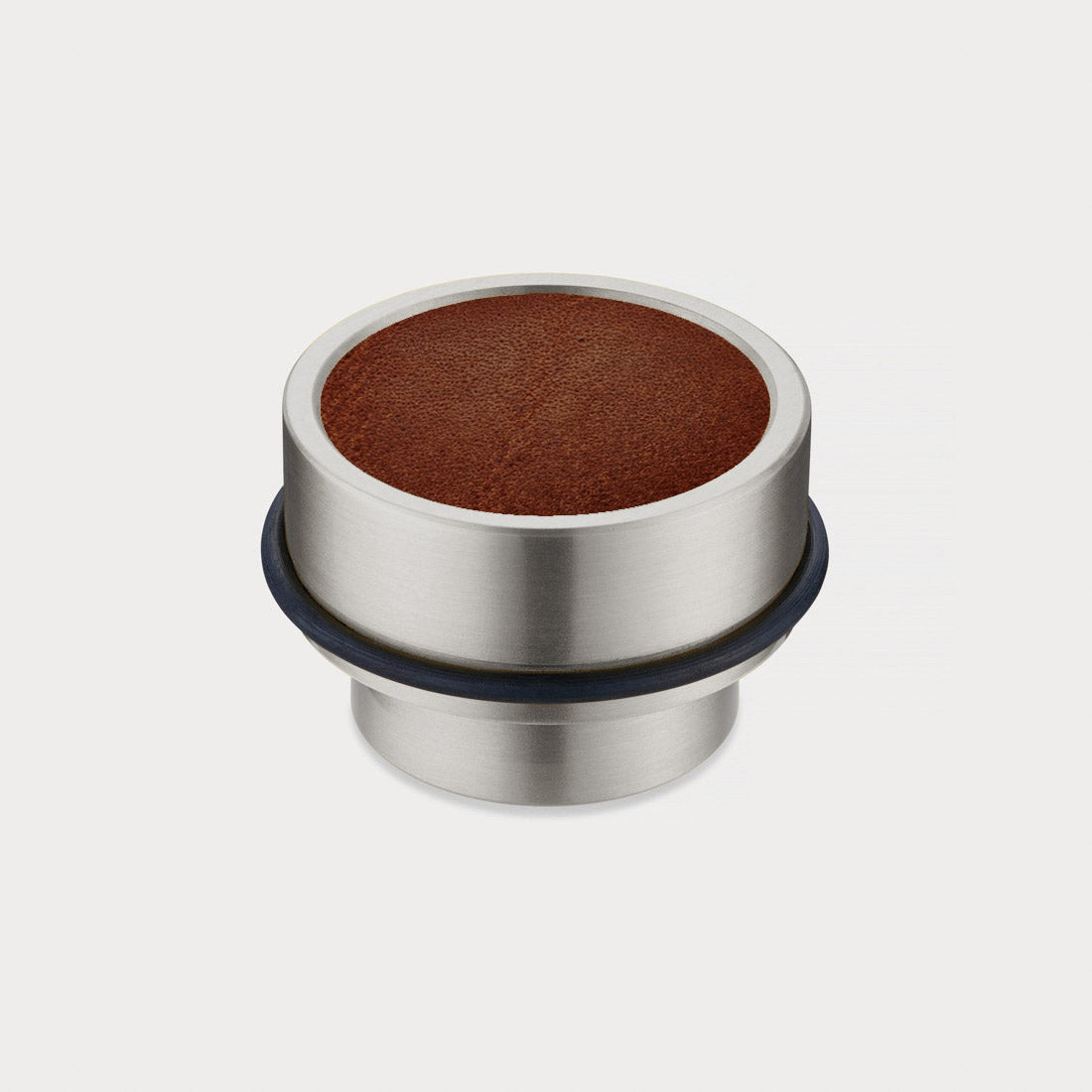 Brass & Brown Leather Mounted Door Stops in Silver