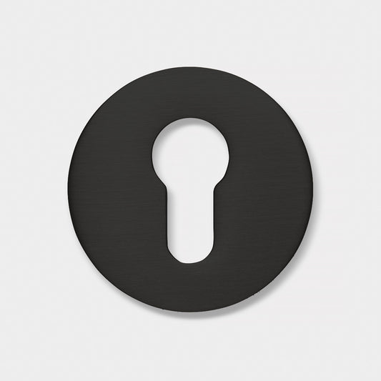 Brass Keyhole Cover: Key Escutcheon Plate Set in Black