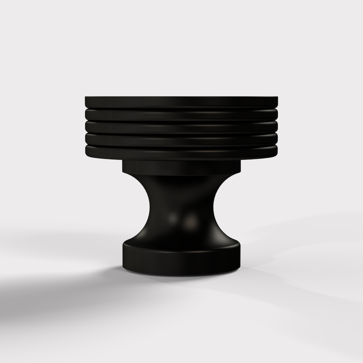 Round Fluted Door Knobs in Black