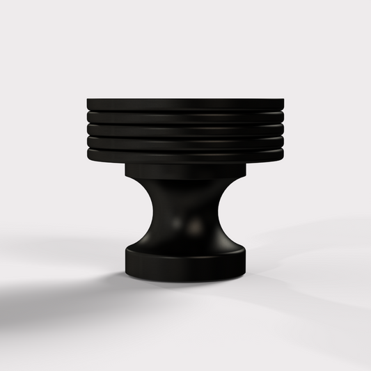 Round Fluted Door Knobs in Black