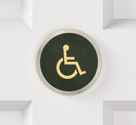 Brass & Leather Symbol Door Plaque in Silver