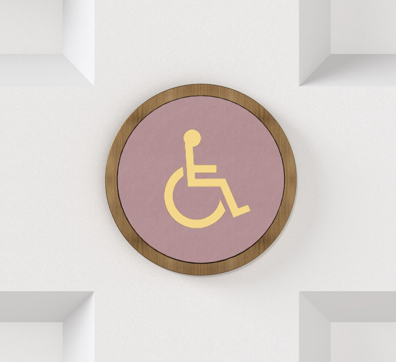 Brass & Leather Symbol Door Plaque in Antique Gold