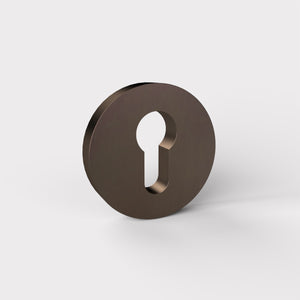Brass Keyhole Cover: Key Escutcheon Plate Set in Bronze